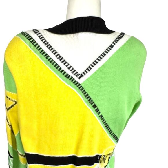 Nancy Bolen City Girl Sweater Cardigan Petite Large PL Psychedelic Sequins Artsy - Picture 5 of 9